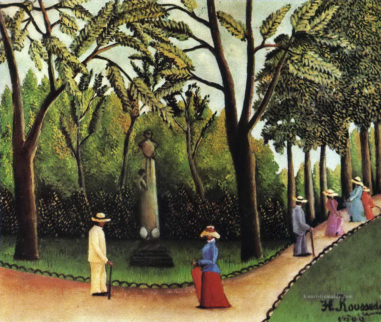 Das Denkmal für Chopin in den luxuriösen Gärten 1909 Henri Rousseau Post Impressionism Naive Primitivism Ölgemälde